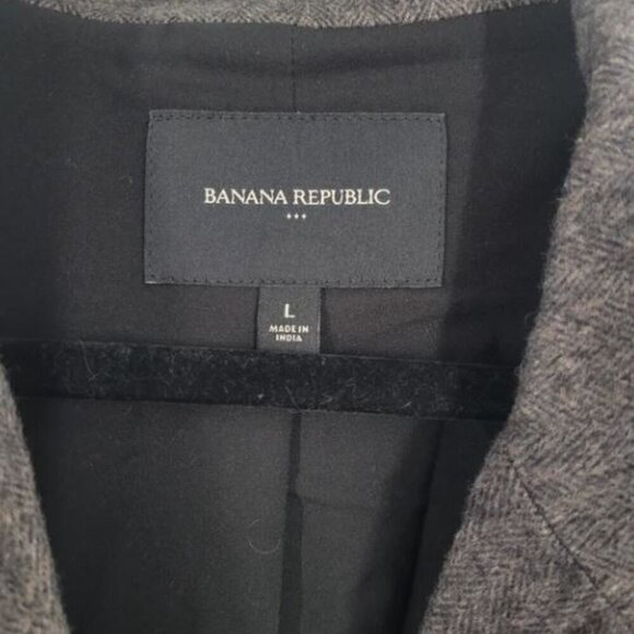 Banana Republic Women's Zip Front Collared Wool Blend Dark Gray Vest Large - Picture 3 of 4